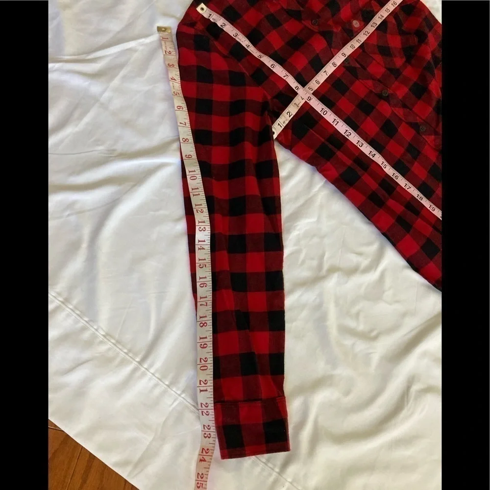 NWT Eddie Bauer Red and Black Plaid Flannel Shirt XS